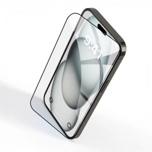 iPhone 15 plus Vaku Luxos Clear 3D Tempered Glass